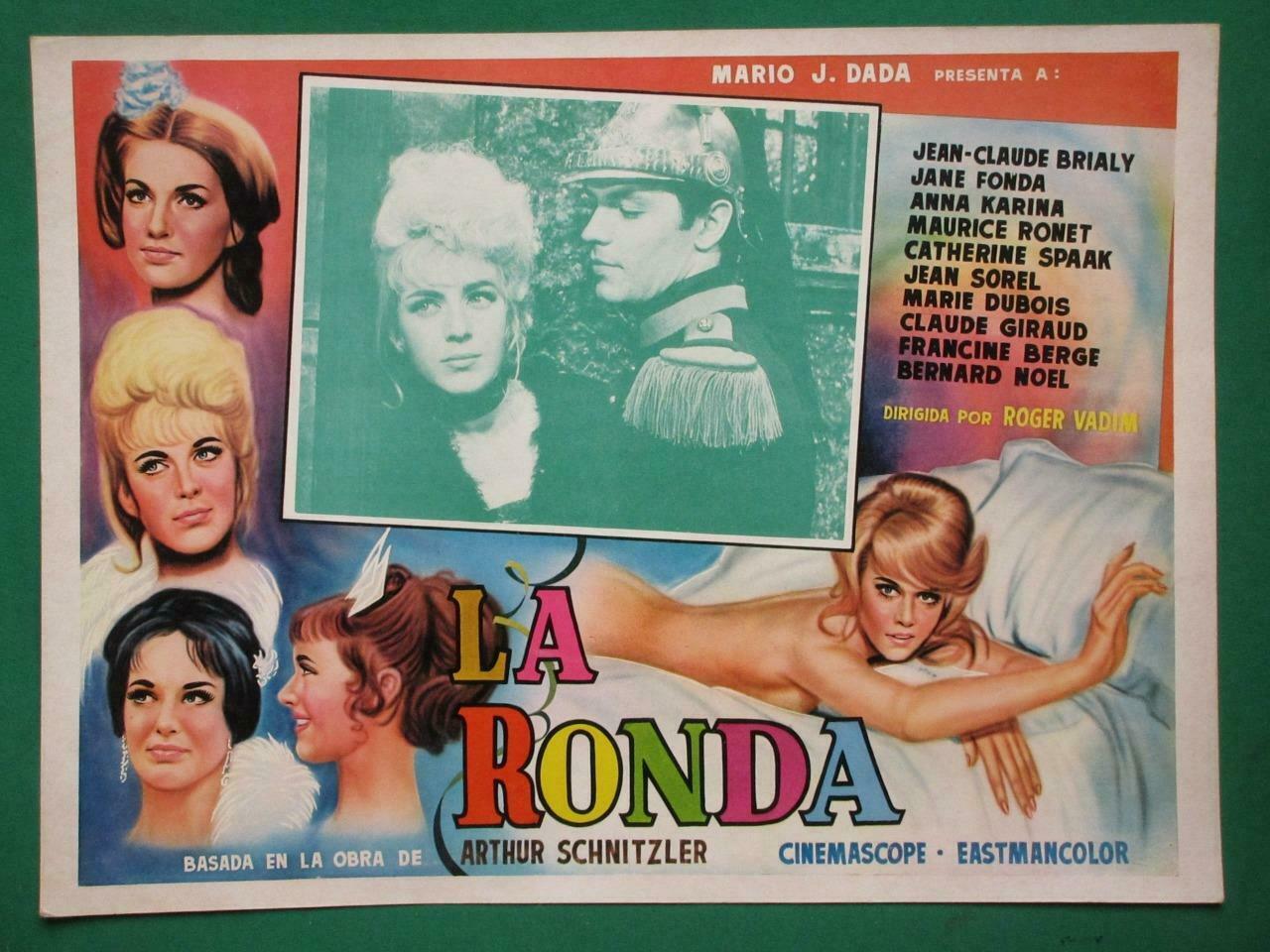 Jane Fonda La Ronde Marie Dubois Catherine Spaak Roger Vadim Mexico Lobby Card 4