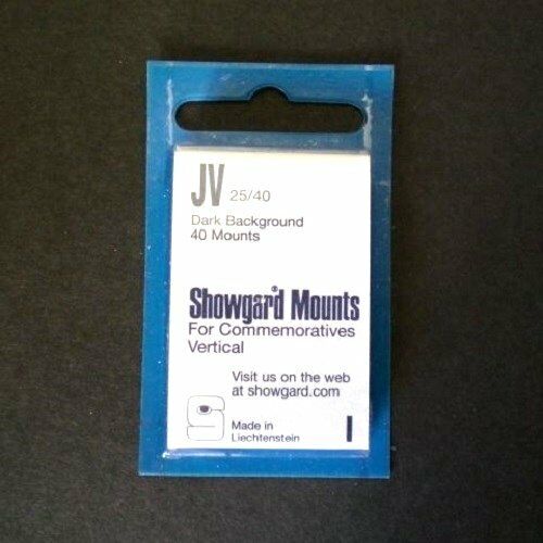 Showgard Stamp Mount Jv 25/40mm - Black (pack Of 40) (25x40 25mm)  Precut