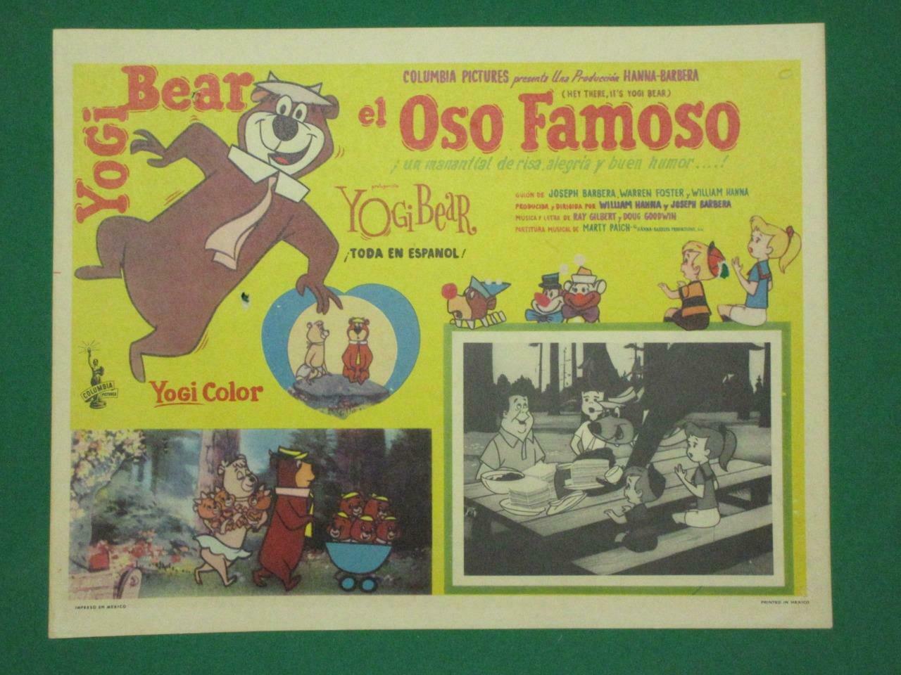 Hey There It's Yogi Bear Hanna Barbera Original Spanish Mexican Lobby Card