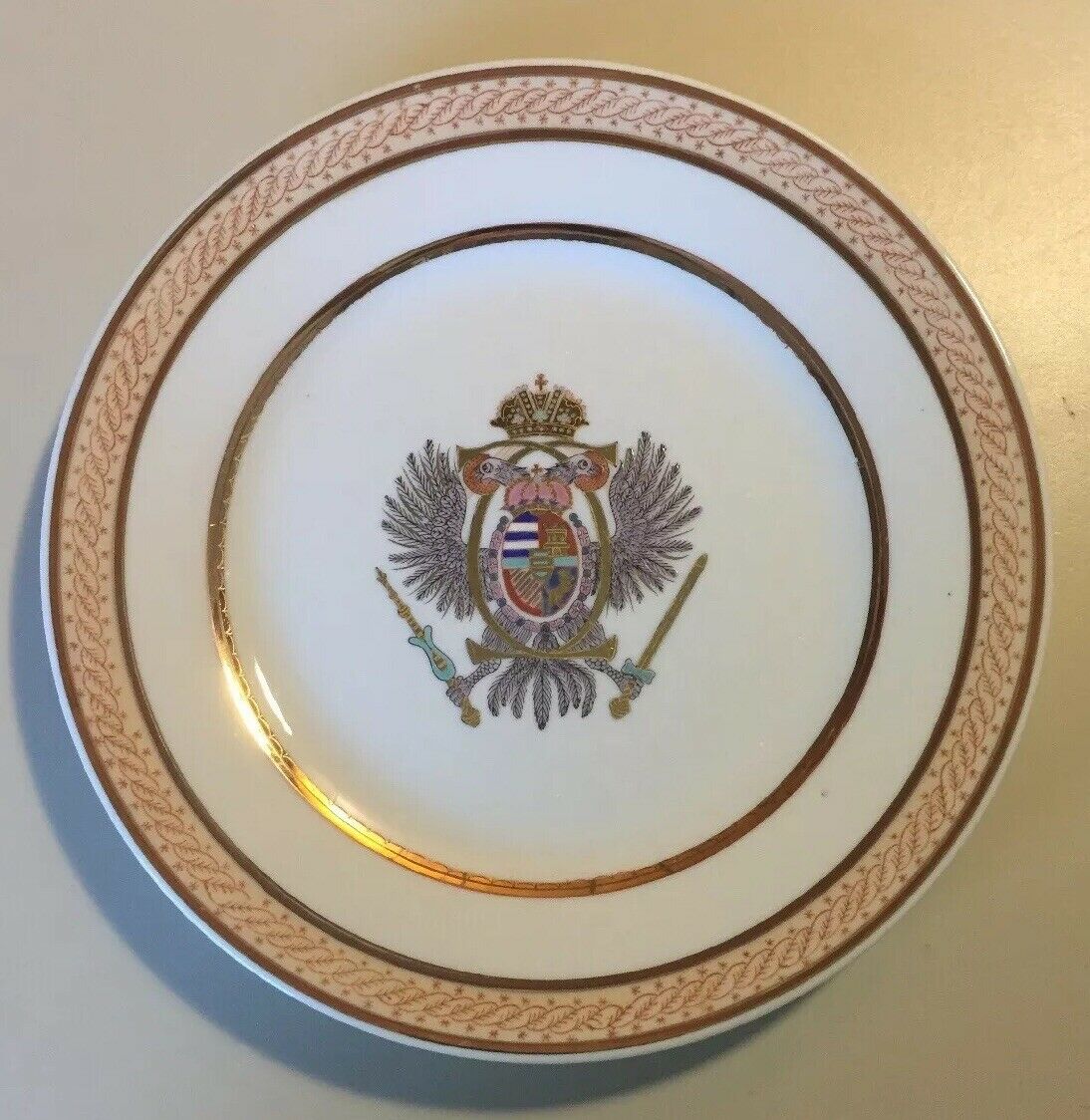 Antique Armorial Porcelain Habsburg Coat Of Arms Luncheon Plate