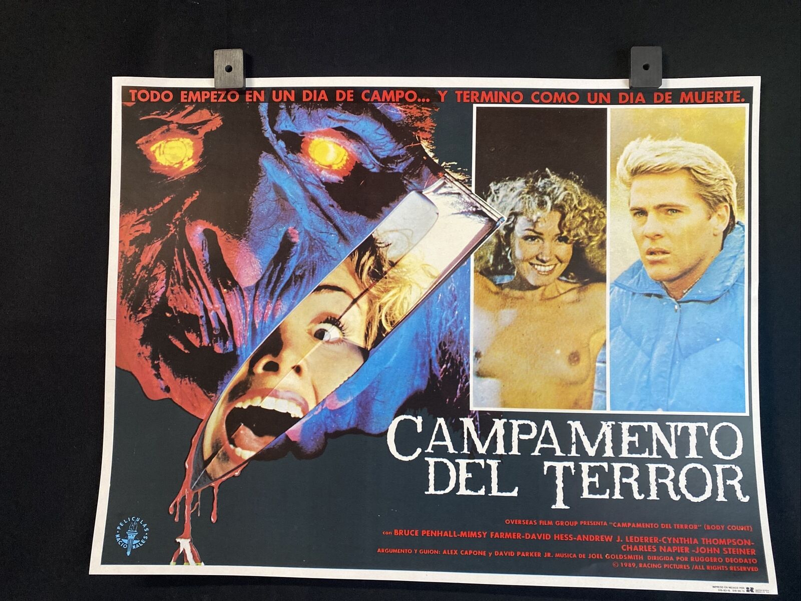 1986~ Body Count~ Bruce Penhall~ Mimsy Farmer~ Horror~orgnl Mx Lobby Card Poster